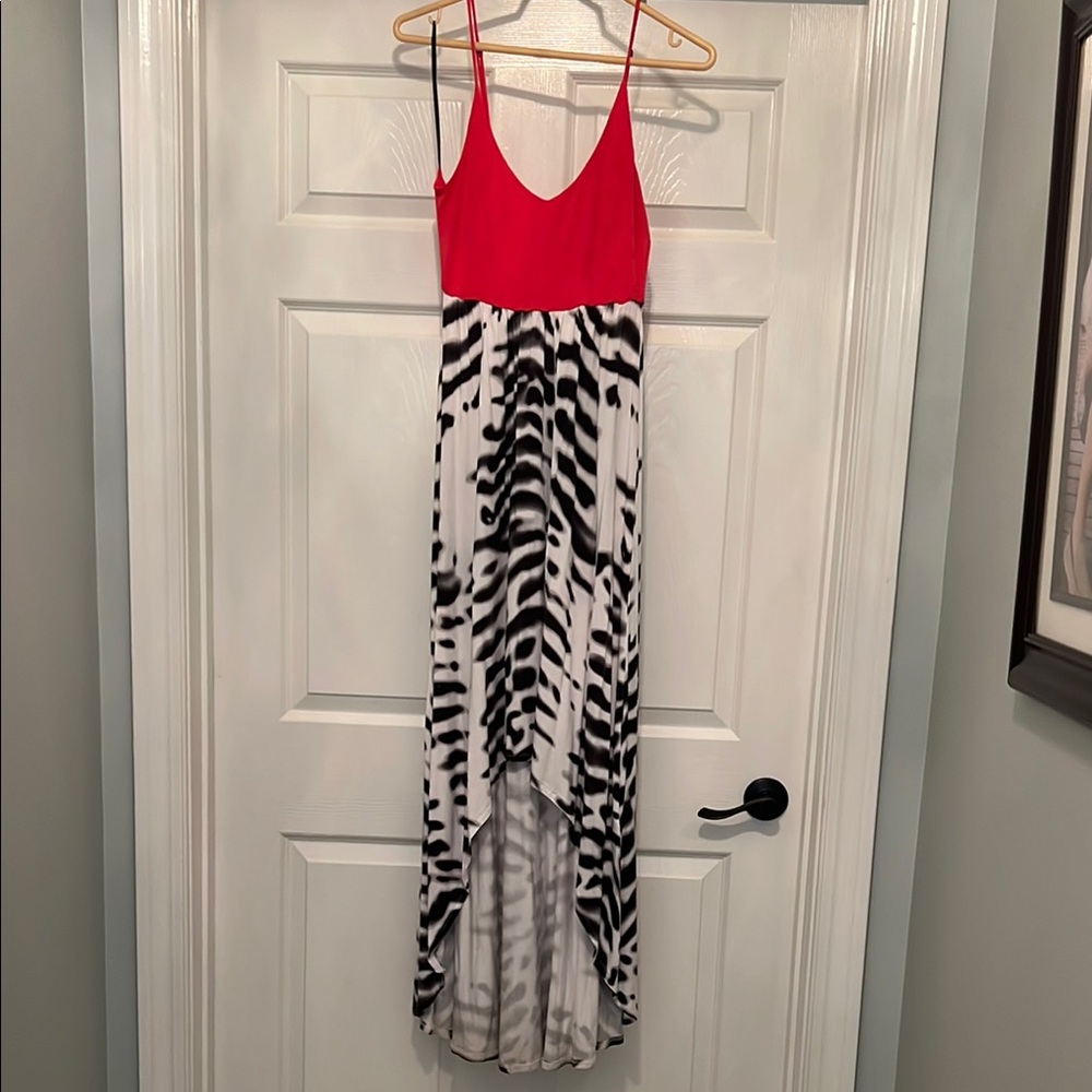 Felicity & Coco Red and Black High Low Dress